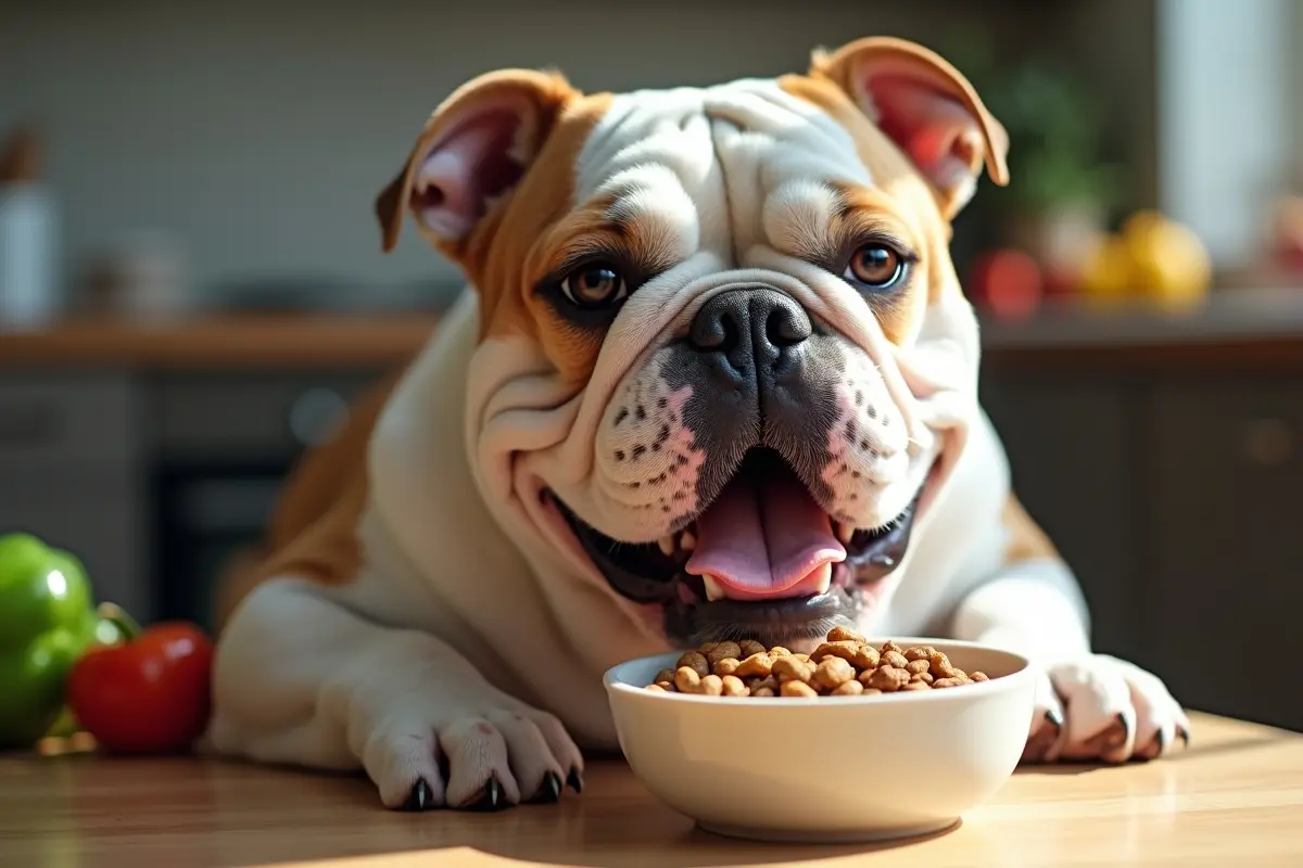 A bowl of limited ingredient dog food formulated for sensitive skin and food allergies.