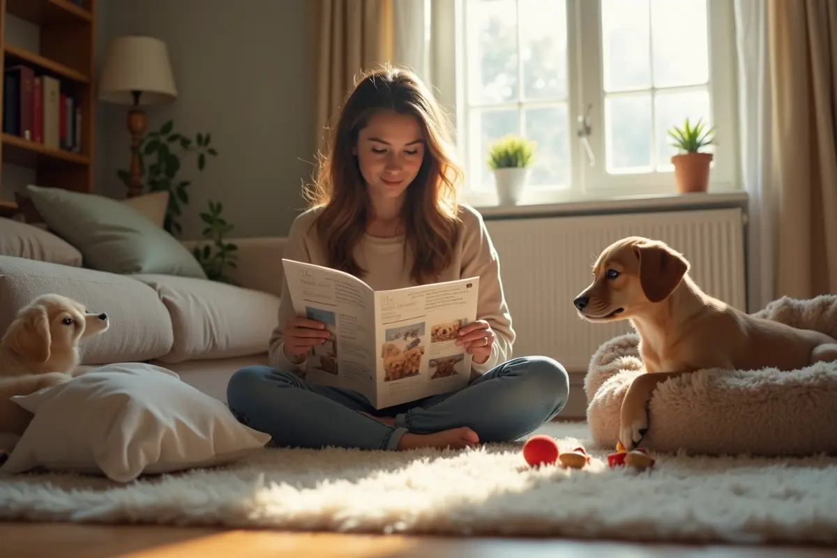 person preparing for the responsibilities of getting a first puppy